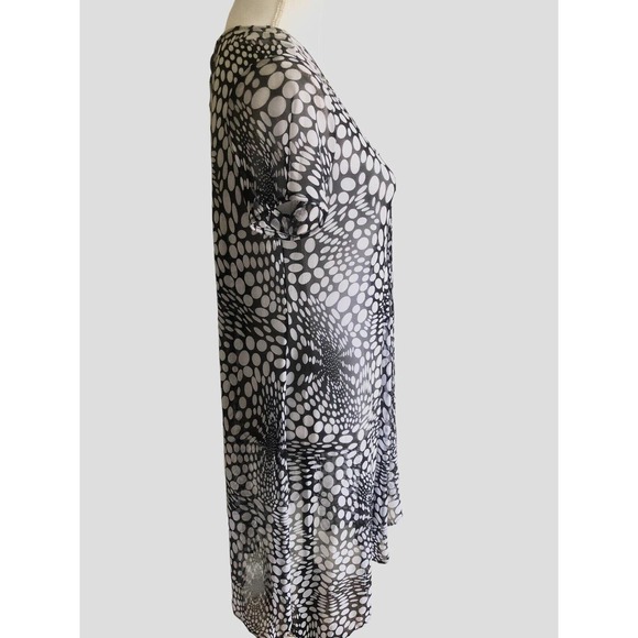 FREE W/PURCHASE Robert Louis Navy White Full Sheer Mesh Knit Dress CoverUp SMALL - Picture 4 of 6